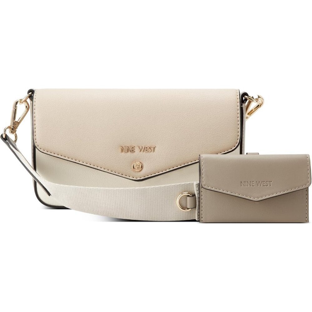 Peaches Flap Crossbody Bag Cotton Blend with Card Case Womens